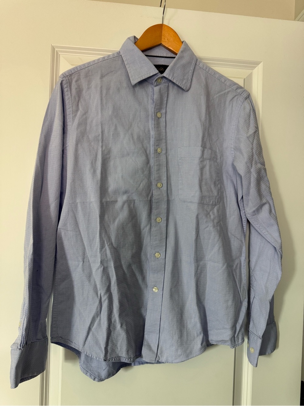 Tasso Elba textured blue button down long sleeve shirt size small